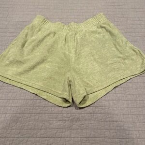 Hollister Ultra High-Rise Terry Cloth Lounge Shorts – Green – Size M